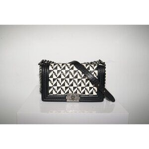 Chanel Boy Flap Woven Calfskin Bag